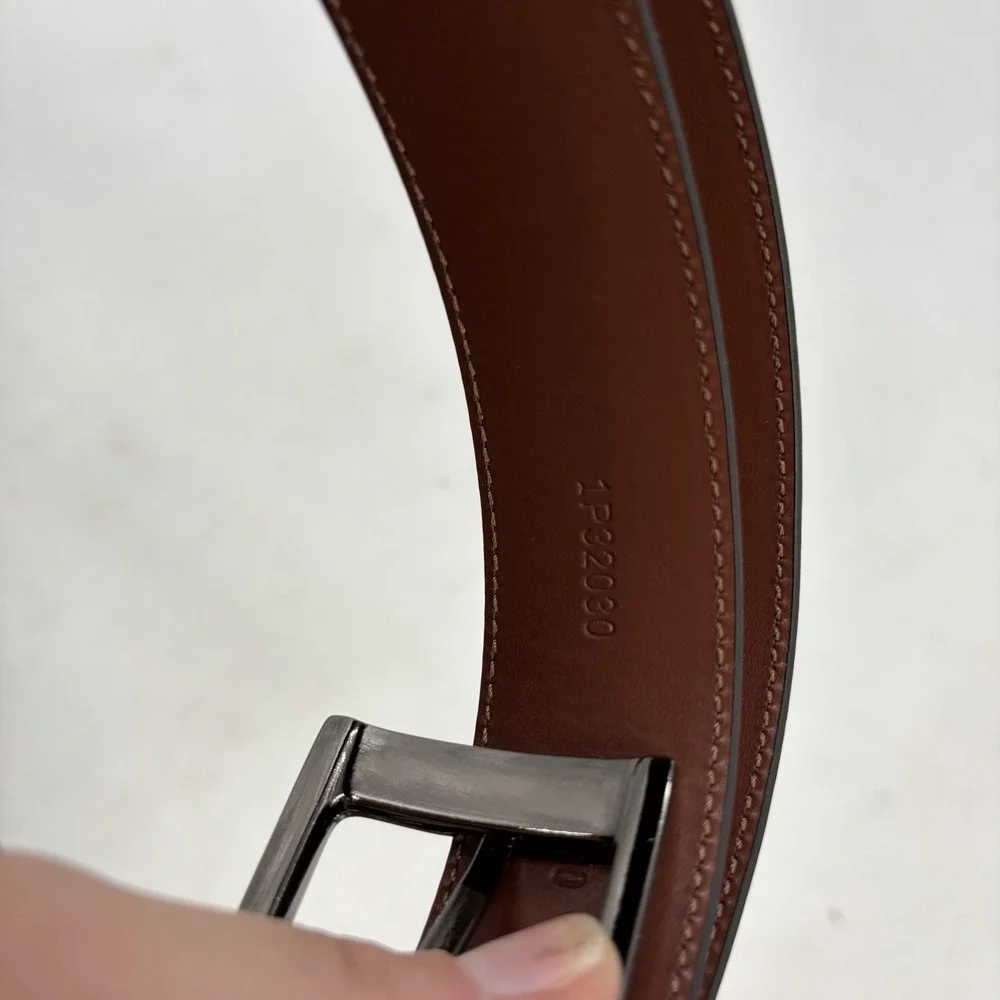 Perry Ellis Portfolio Timothy Leather Belt Mens Size 32 Brown Adjustable NWT New
